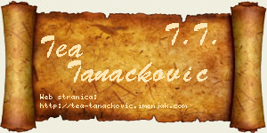 Tea Tanacković vizit kartica